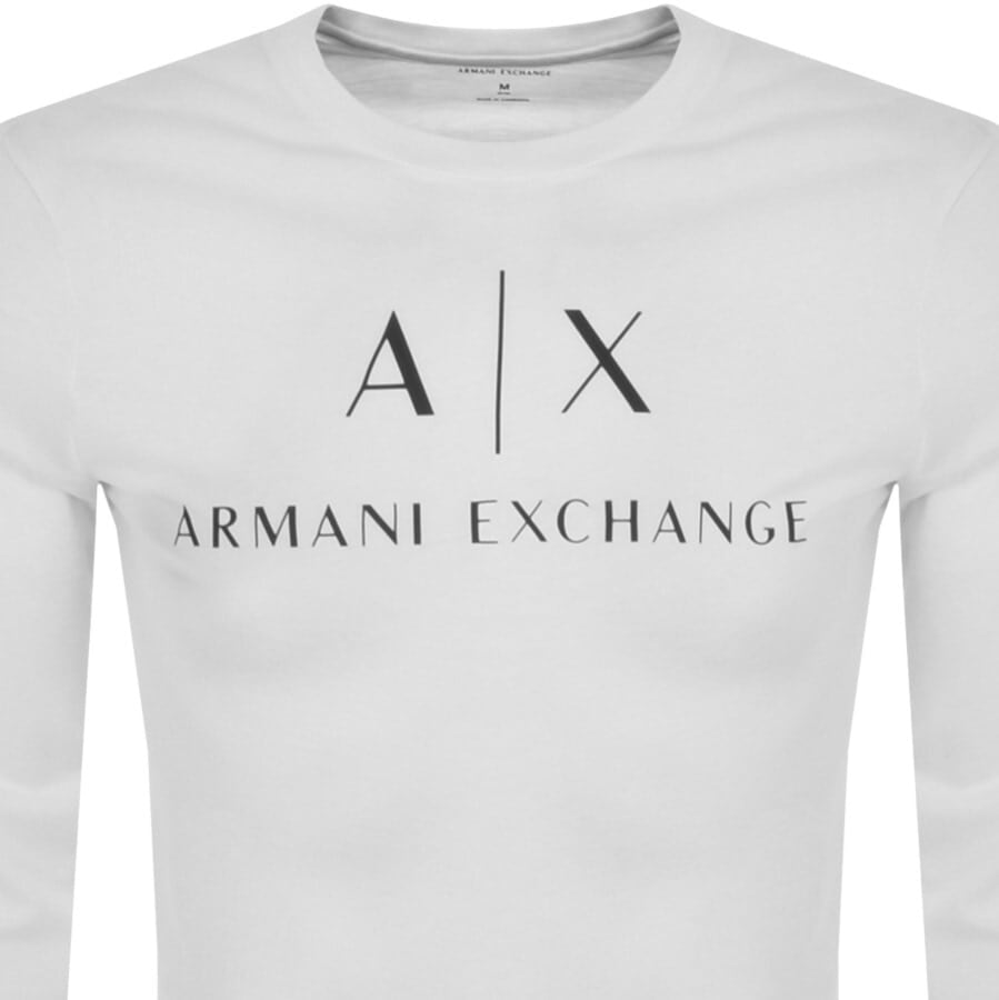 Alternative Image for ProductArmani Exchange Long Sleeve Logo T Shirt White2