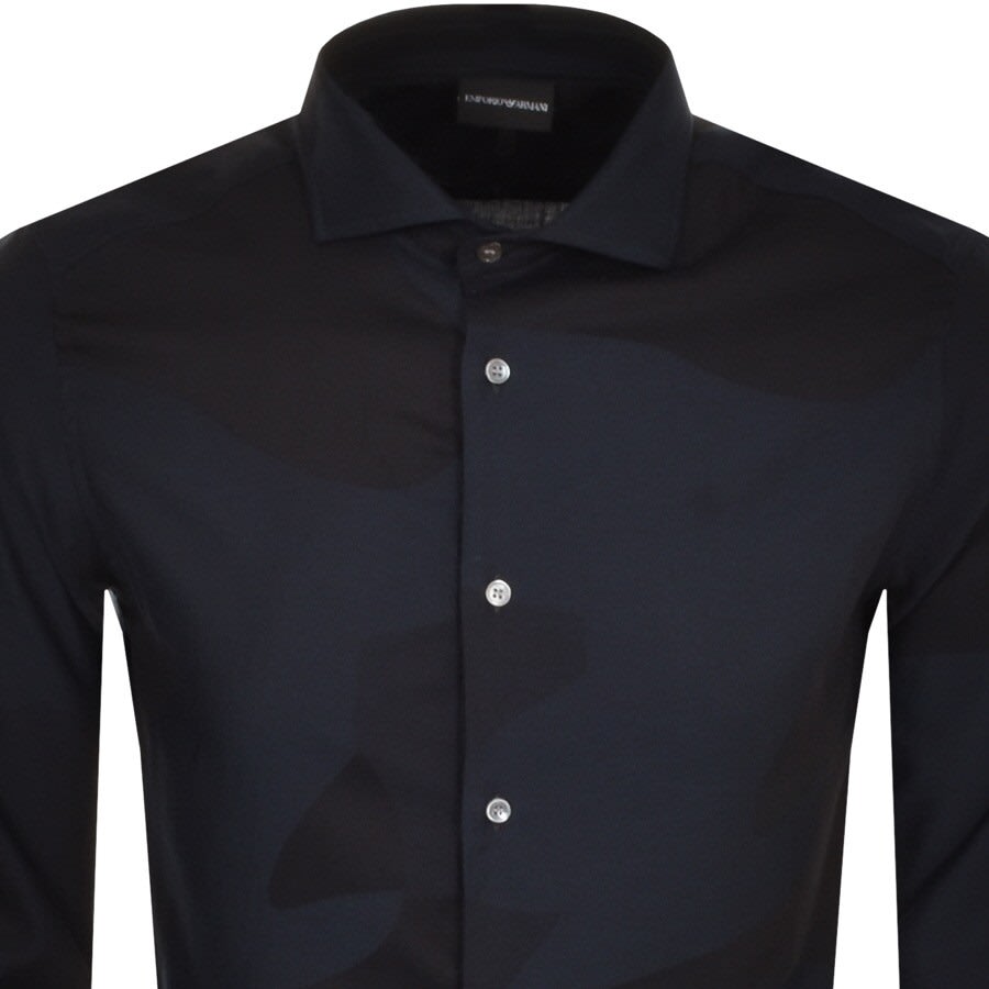 Alternative Image for ProductEmporio Armani Logo Long Sleeve Shirt Navy2