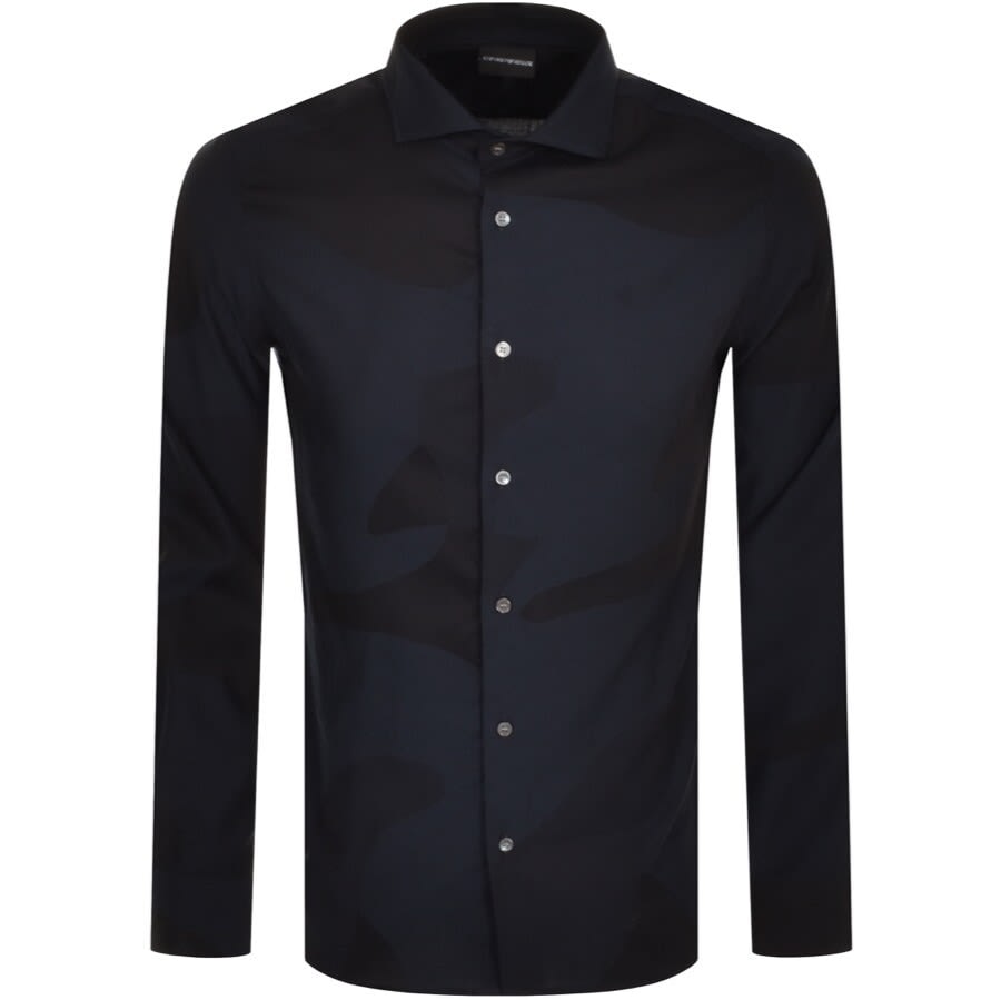Alternative Image for ProductEmporio Armani Logo Long Sleeve Shirt Navy1