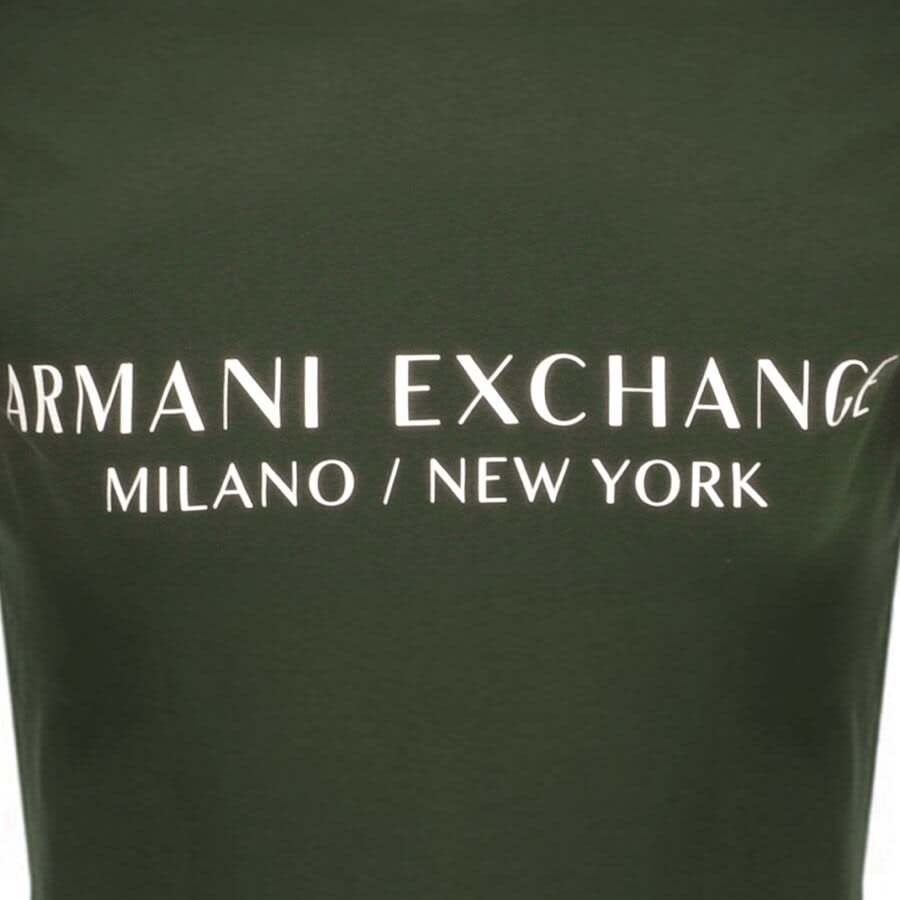 Alternative Image for ProductArmani Exchange Slim Crew Neck Logo T Shirt Green3