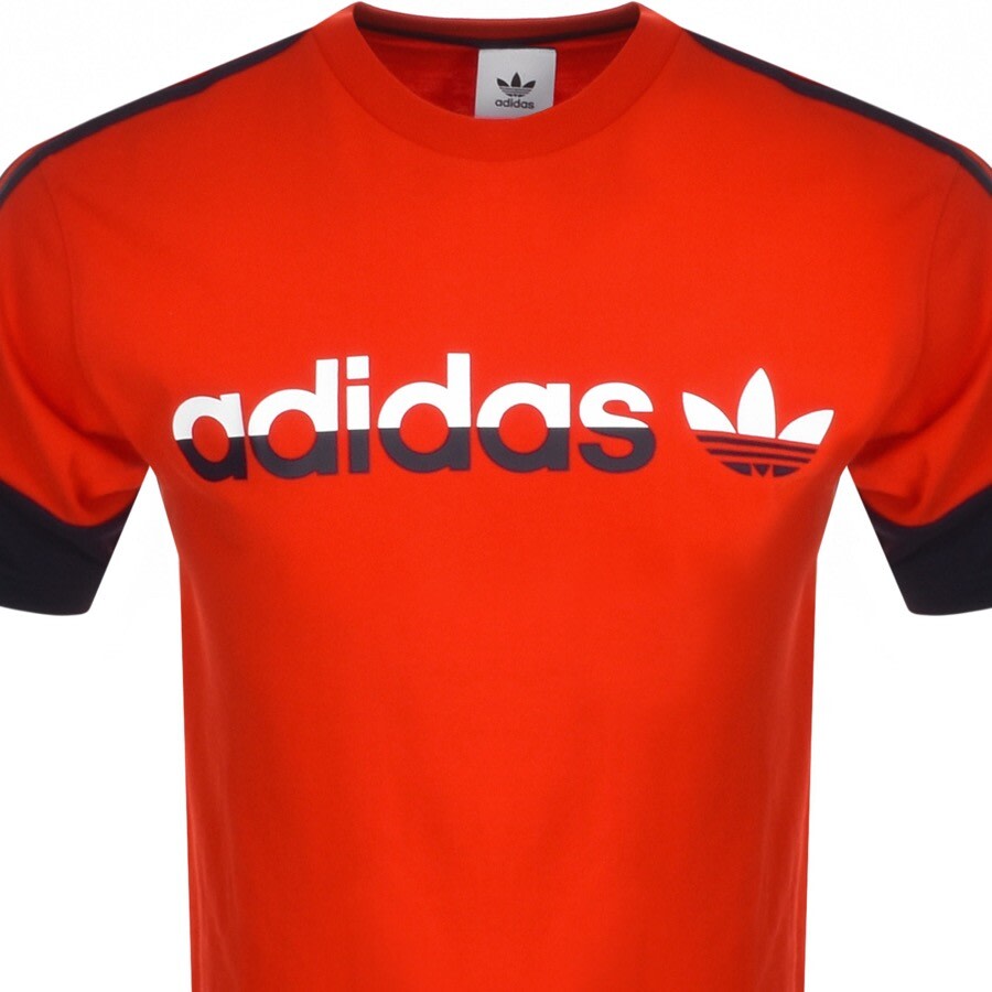 Alternative Image for Productadidas Originals 3 Stripe T Shirt Red2