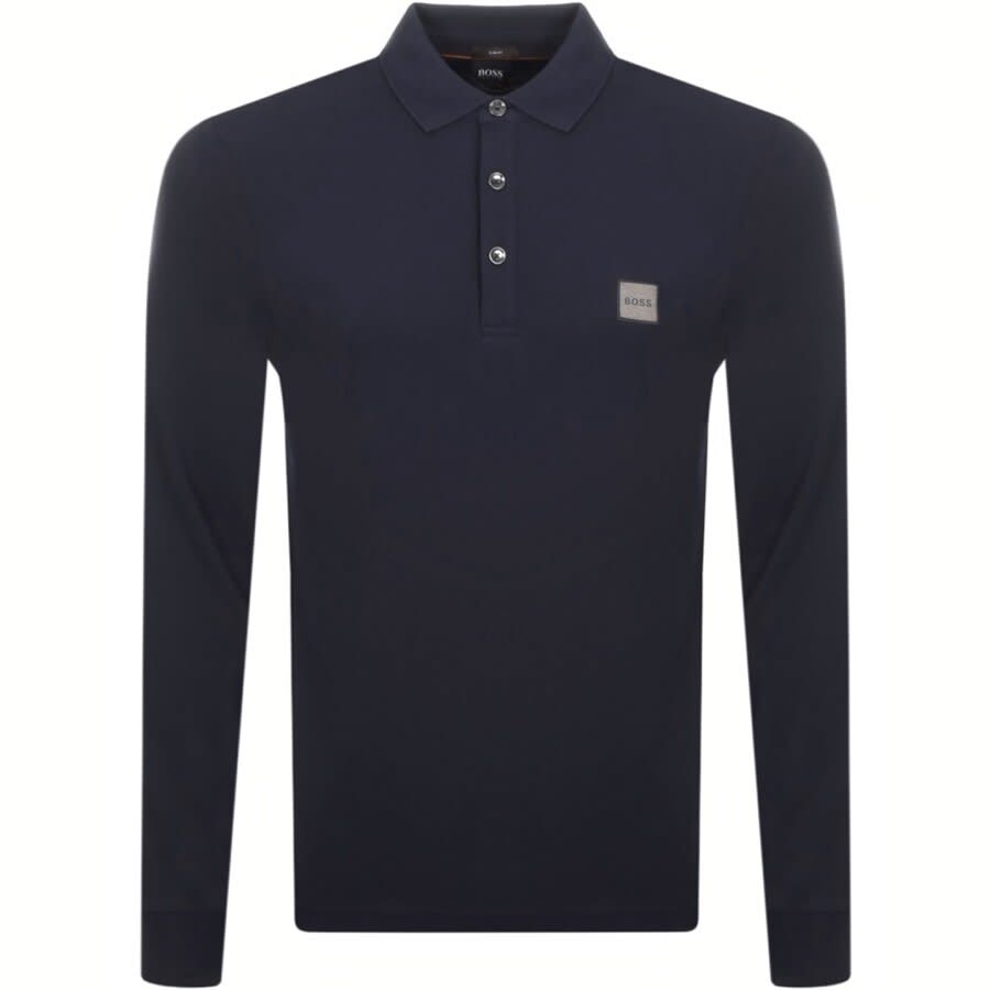 Alternative Image for ProductBOSS Long Sleeved Polo T Shirt Navy1