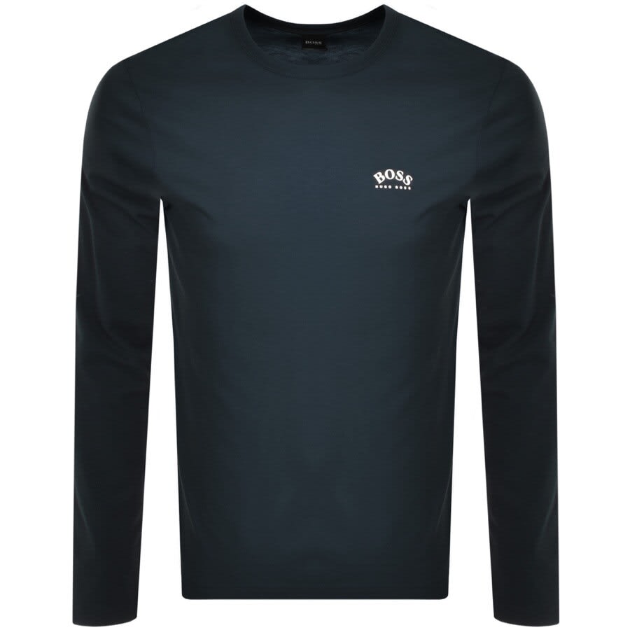 Alternative Image for ProductBOSS Togn Curved Long Sleeve T Shirt Navy1
