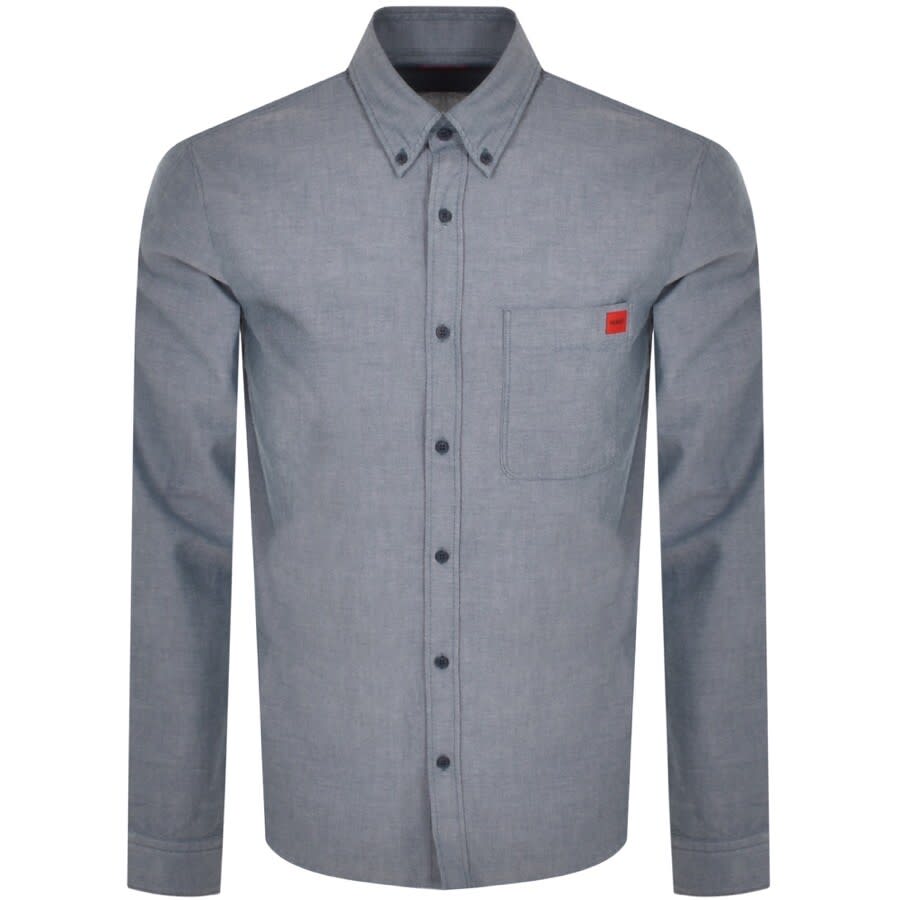 Alternative Image for ProductHUGO Long Sleeved Evito Shirt Blue1