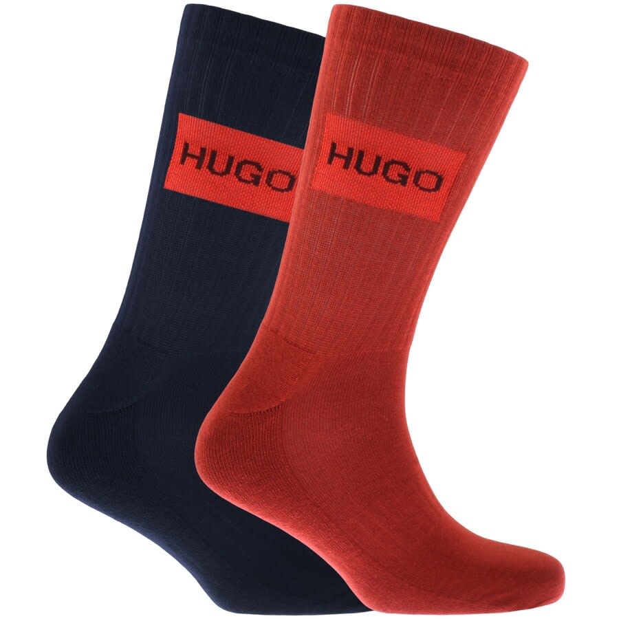 Alternative Image for ProductHUGO 2 Pack Logo Socks Red1