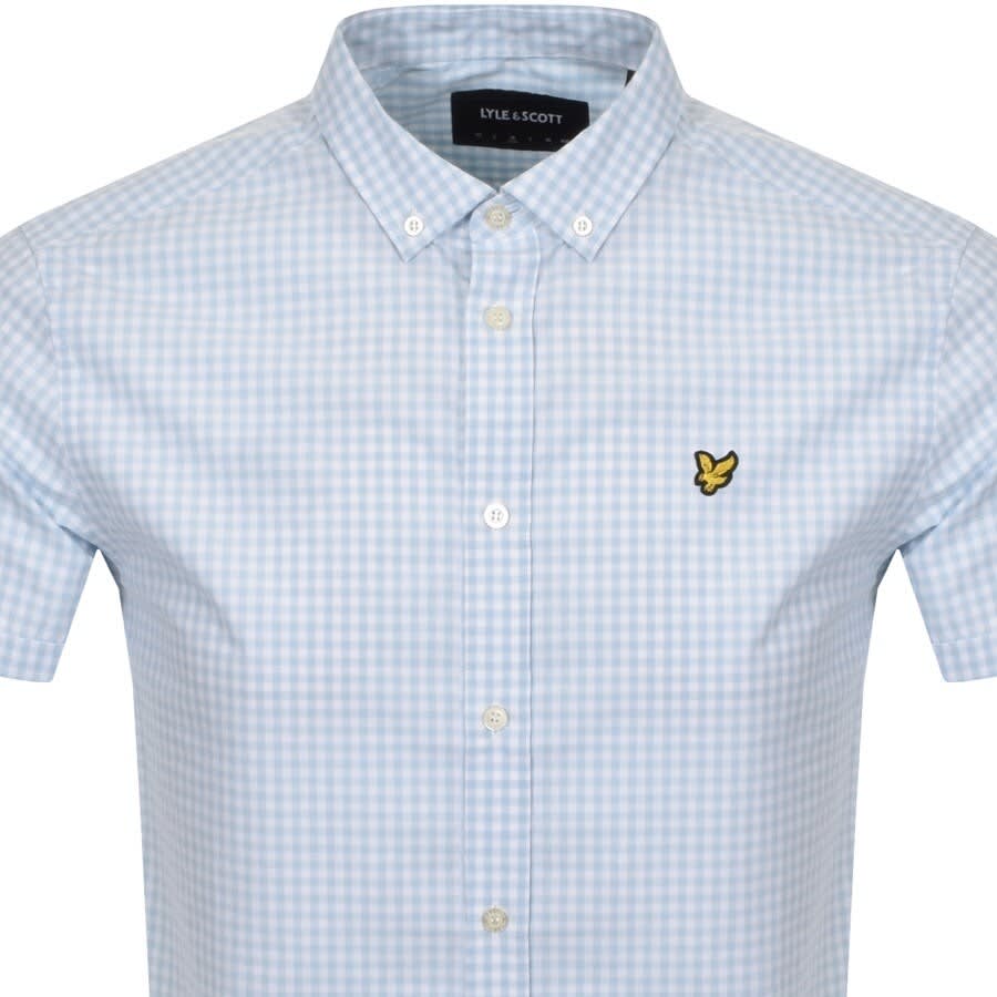 Alternative Image for ProductLyle And Scott Short Sleeved Gingham Shirt Blue2
