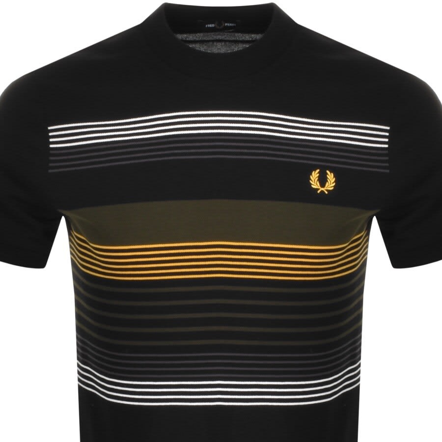 Alternative Image for ProductFred Perry Striped Pique T Shirt Black2