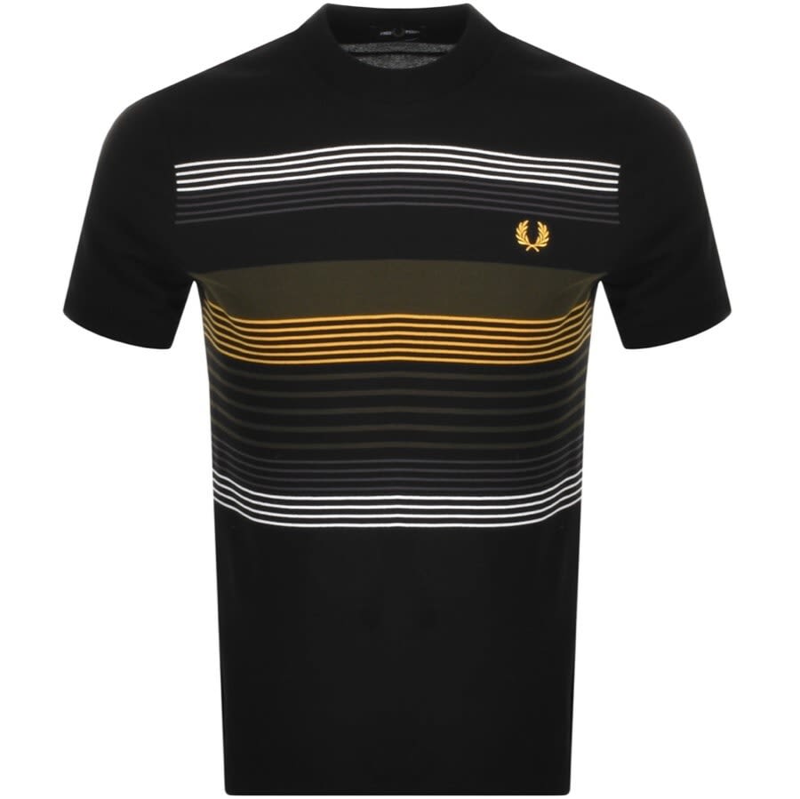 Alternative Image for ProductFred Perry Striped Pique T Shirt Black1