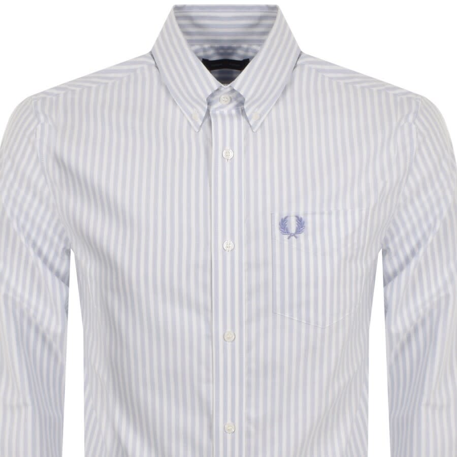 Alternative Image for ProductFred Perry Striped Oxford Long Sleeve Shirt Blue2