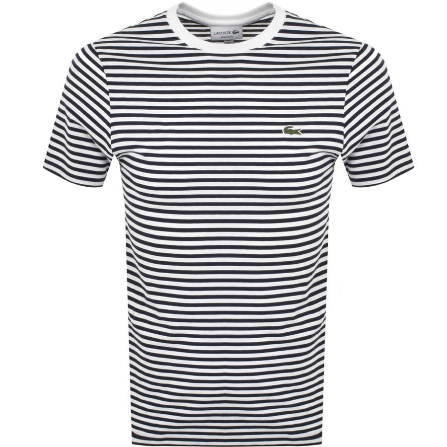 Alternative Image for ProductLacoste Crew Neck Striped T Shirt Navy1
