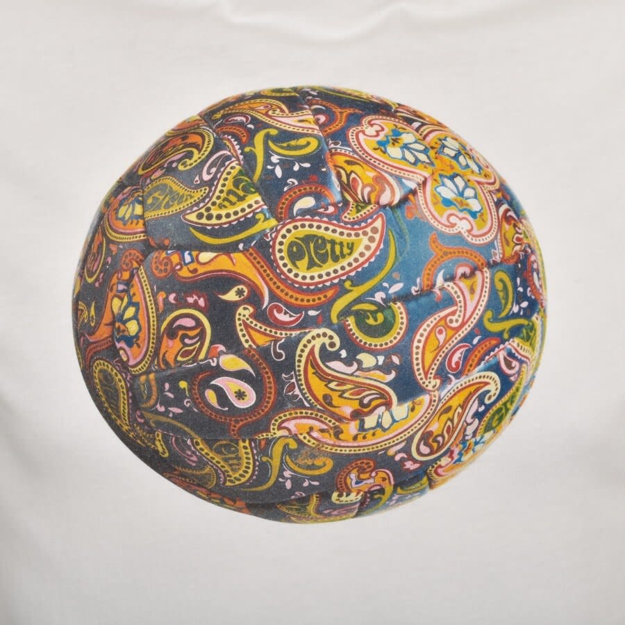 Alternative Image for ProductPretty Green Paisley Football Logo T Shirt White3