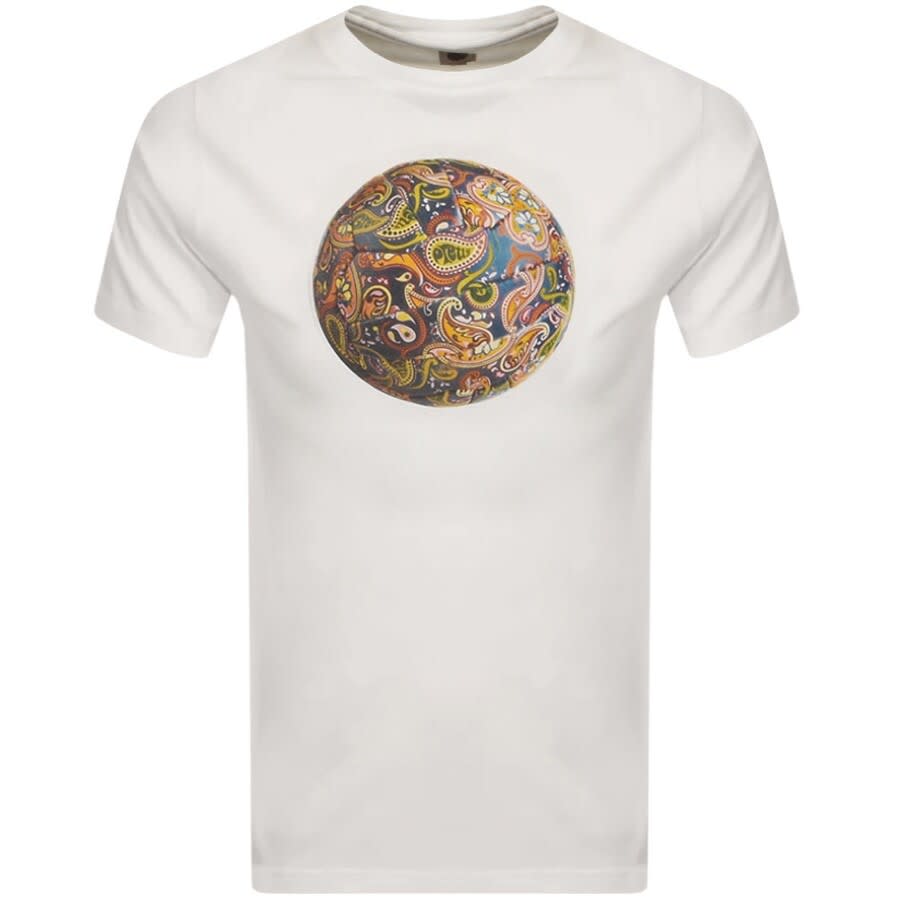 Alternative Image for ProductPretty Green Paisley Football Logo T Shirt White1