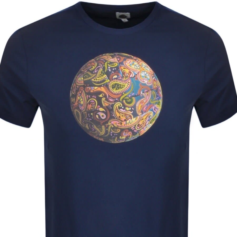 Alternative Image for ProductPretty Green Paisley Football Logo T Shirt Navy2
