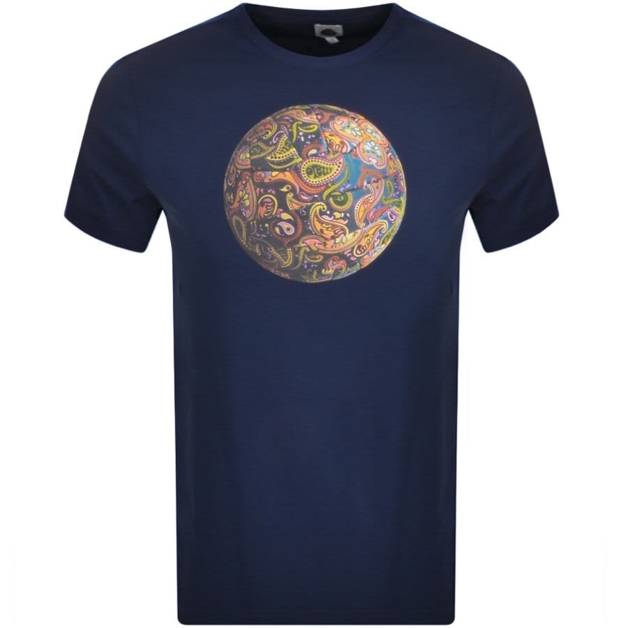 Alternative Image for ProductPretty Green Paisley Football Logo T Shirt Navy1