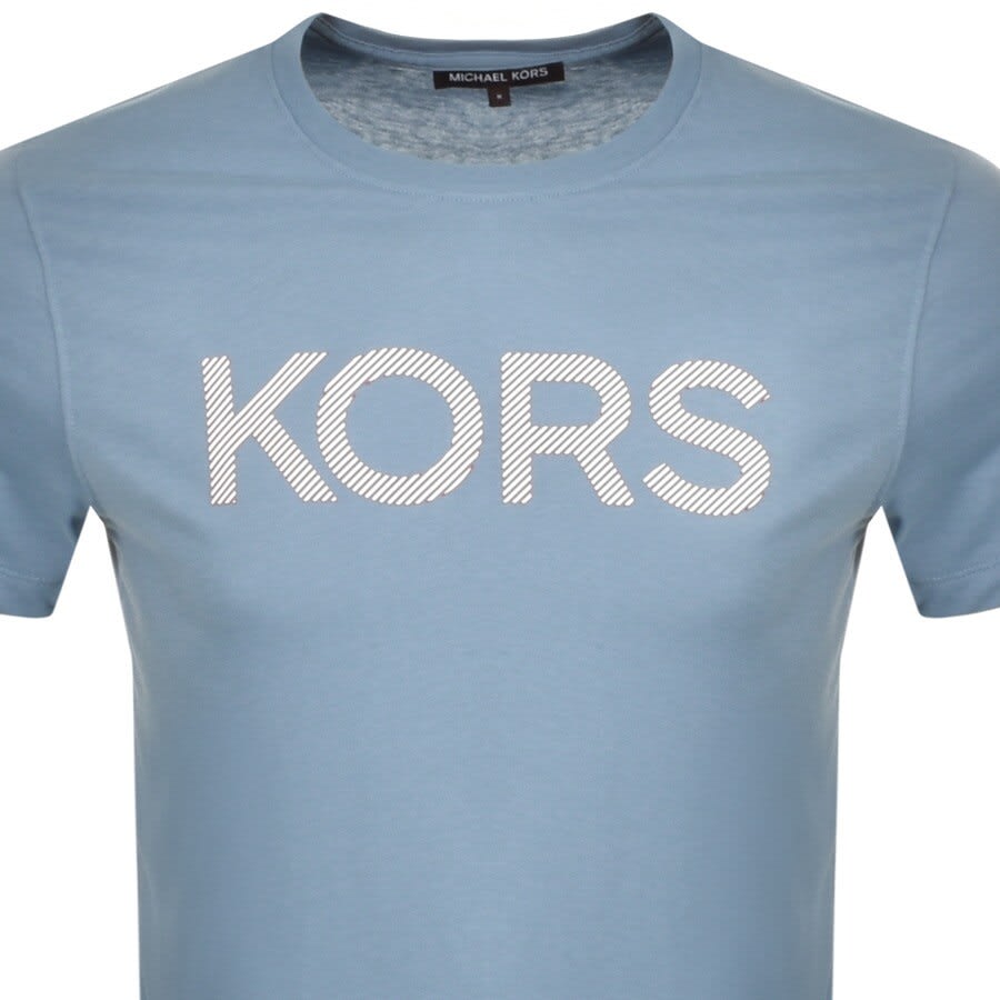 Alternative Image for ProductMichael Kors Short Sleeve Striped Logo T Shirt Blu2