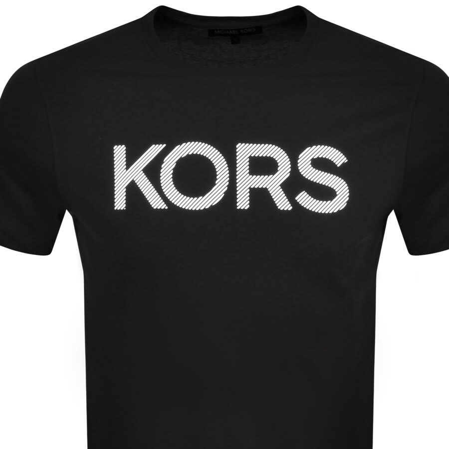 Alternative Image for ProductMichael Kors Short Sleeve Striped Logo T Shirt Bla2