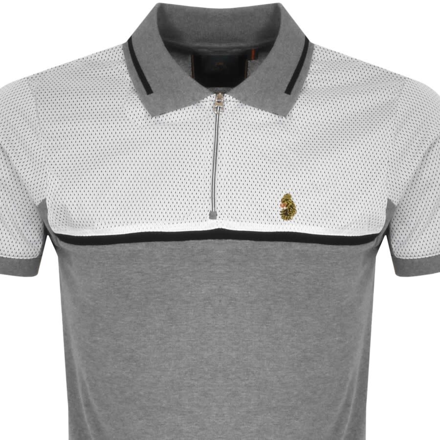 Alternative Image for ProductLuke 1977 Matia Sport Mix Zip Polo T Shirt Grey2