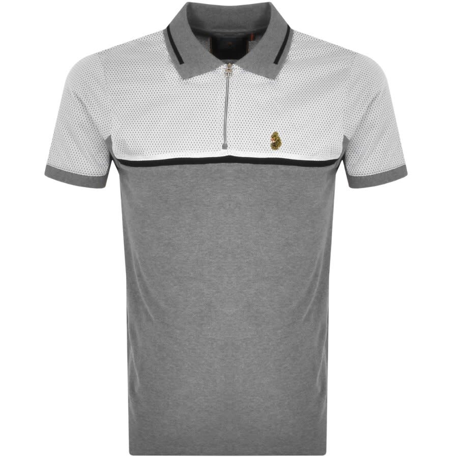 Alternative Image for ProductLuke 1977 Matia Sport Mix Zip Polo T Shirt Grey1