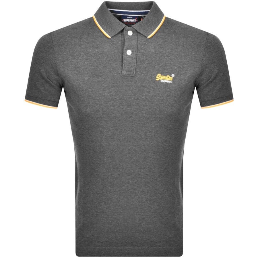 Alternative Image for ProductSuperdry Classic Pool Side Pique Polo T Shirt Grey1