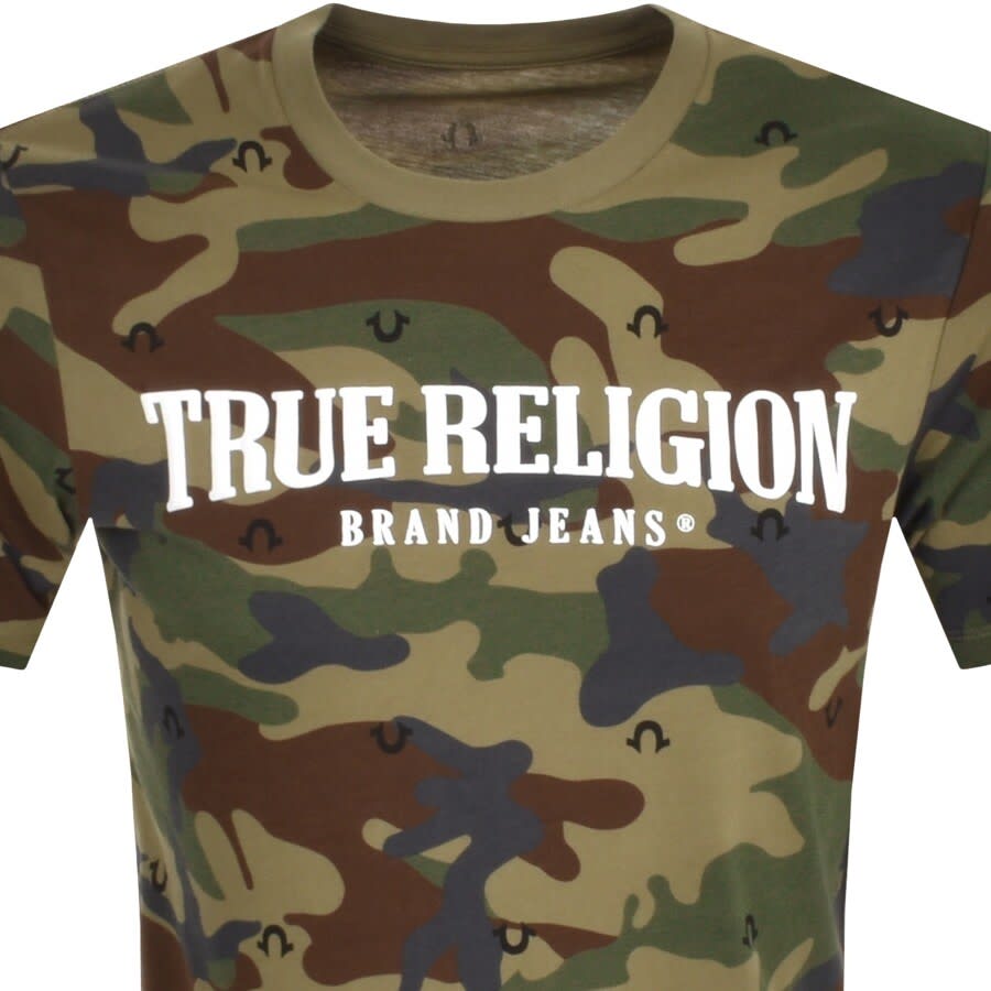 Alternative Image for ProductTrue Religion Camo Logo T Shirt Green2