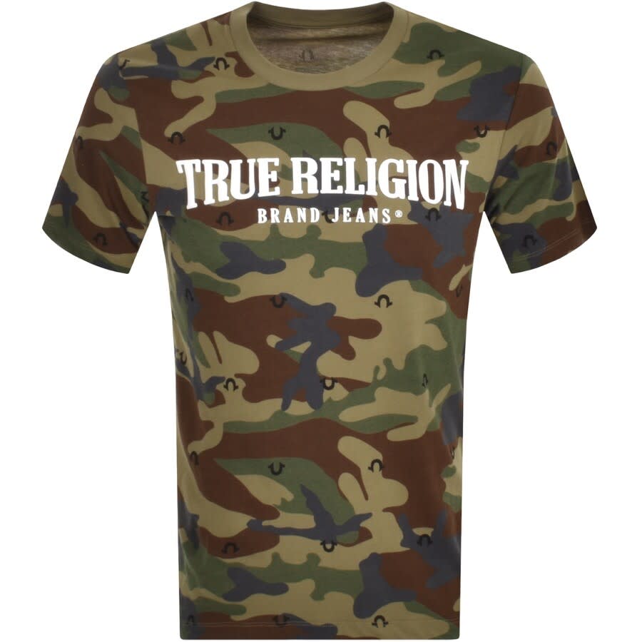 Alternative Image for ProductTrue Religion Camo Logo T Shirt Green1