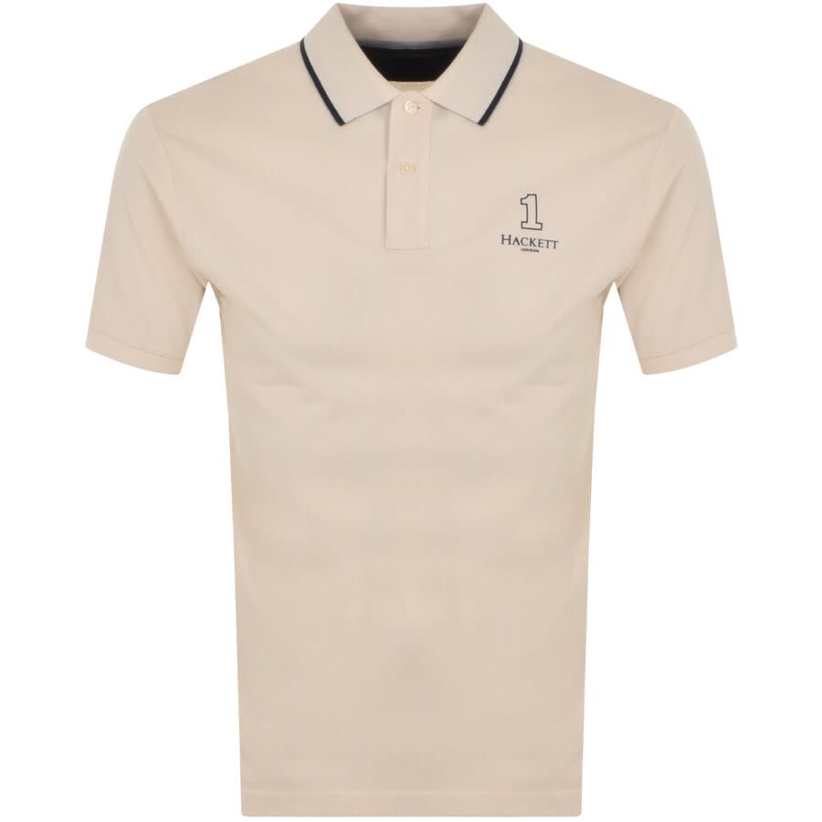 Alternative Image for ProductHackett Number Logo Polo T Shirt Beige1
