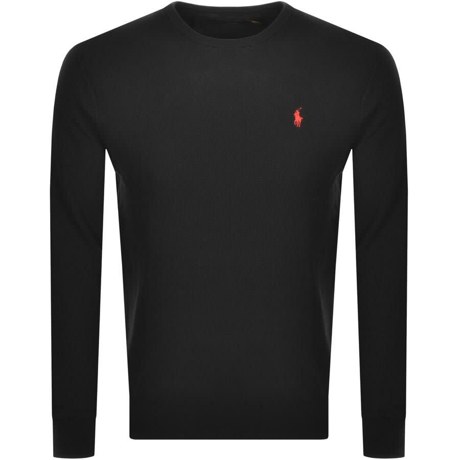 Alternative Image for ProductRalph Lauren Crew Neck Waffle Knit Jumper Black1