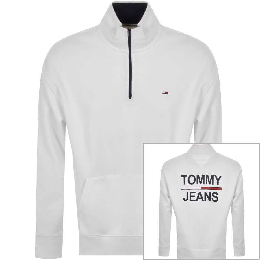 Alternative Image for ProductTommy Jeans Half Zip Mock Neck Sweatshirt White1
