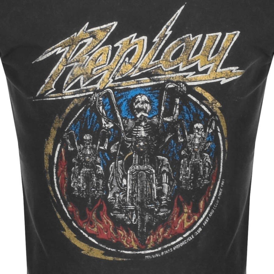 Alternative Image for ProductReplay Logo Crew Neck T Shirt Black3