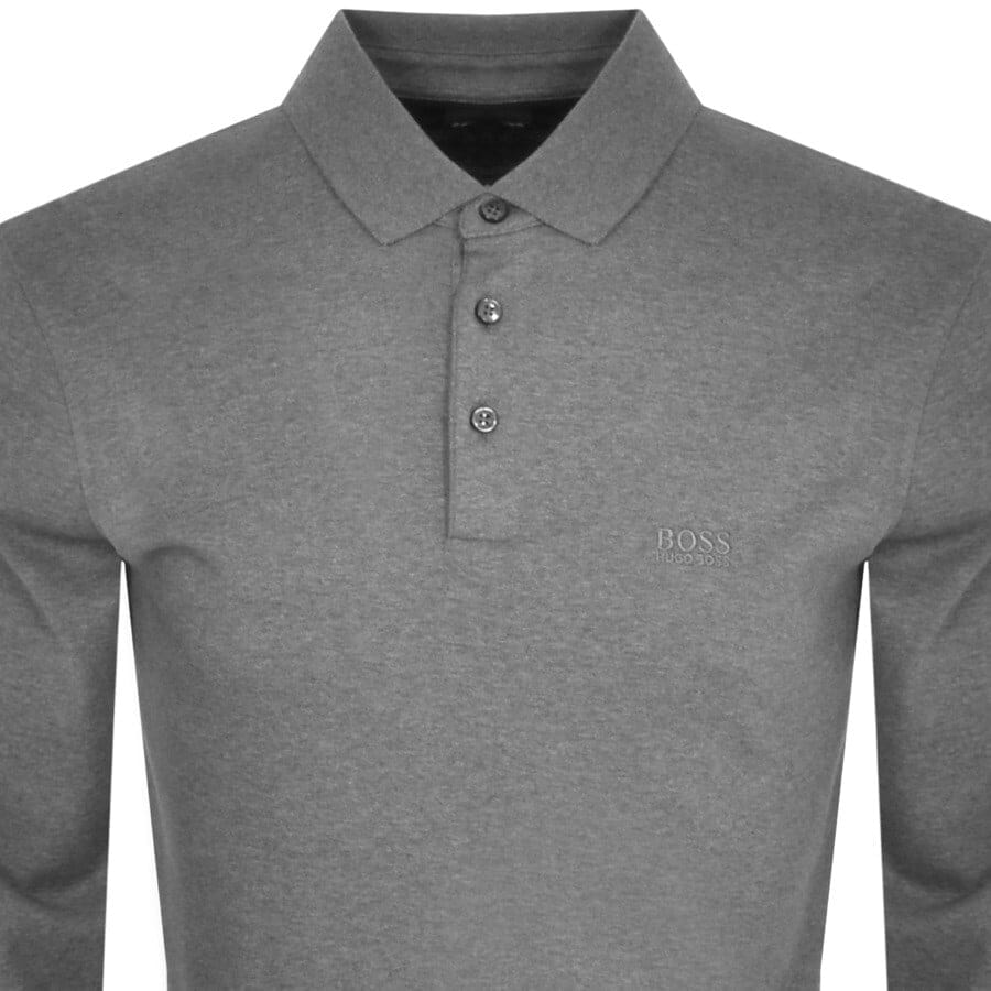 Alternative Image for ProductBOSS Pado 11 Long Sleeved Polo T Shirt Grey2