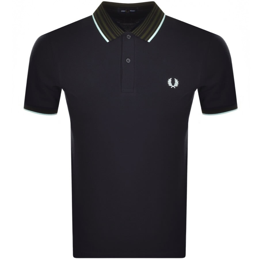 Alternative Image for ProductFred Perry Striped Collar Polo T Shirt Navy1