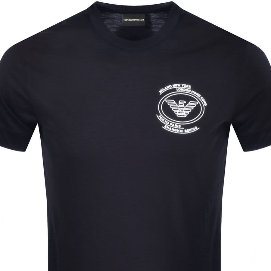 Alternative Image for ProductEmporio Armani Crew Neck Logo T Shirt Navy2