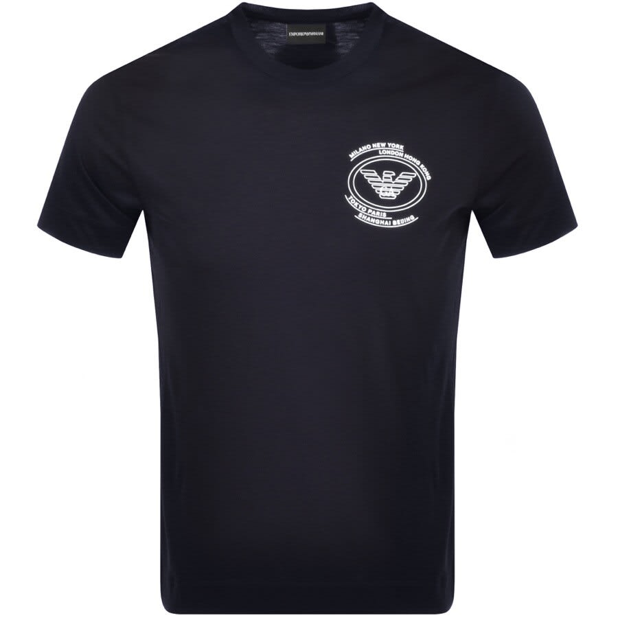 Alternative Image for ProductEmporio Armani Crew Neck Logo T Shirt Navy1