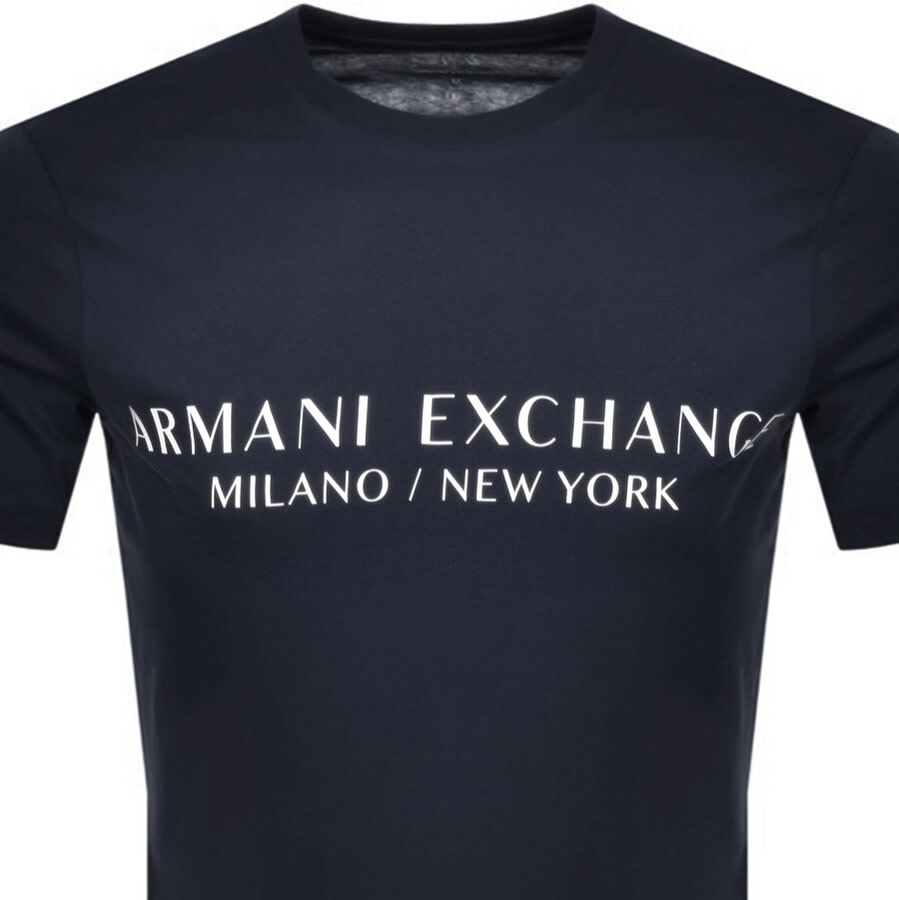 Alternative Image for ProductArmani Exchange Crew Neck Logo T Shirt Navy2