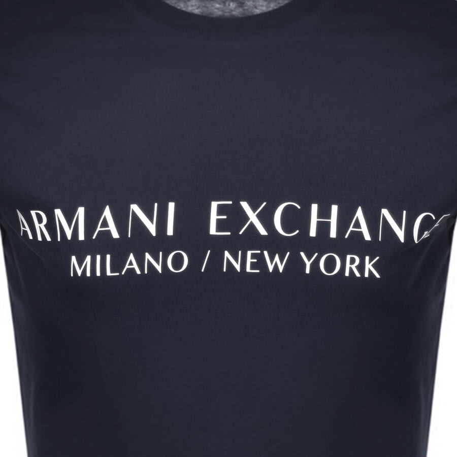 Alternative Image for ProductArmani Exchange Crew Neck Logo T Shirt Navy3