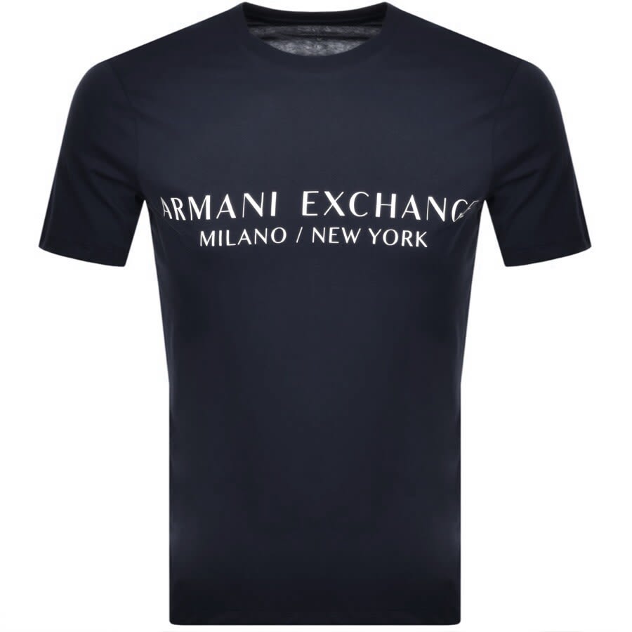 Alternative Image for ProductArmani Exchange Crew Neck Logo T Shirt Navy1