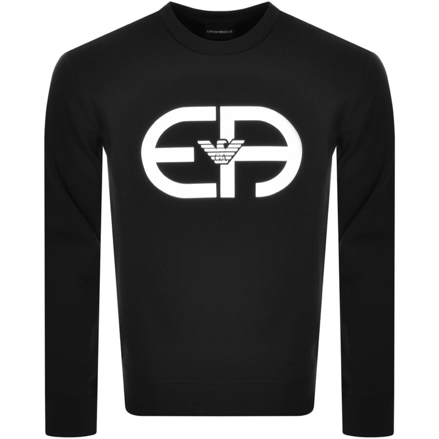 Alternative Image for ProductEmporio Armani Crew Neck Logo Sweatshirt Black1