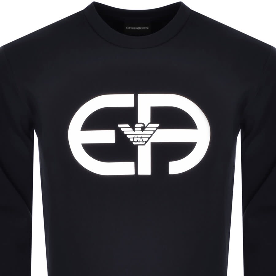Alternative Image for ProductEmporio Armani Crew Neck Logo Sweatshirt Navy2