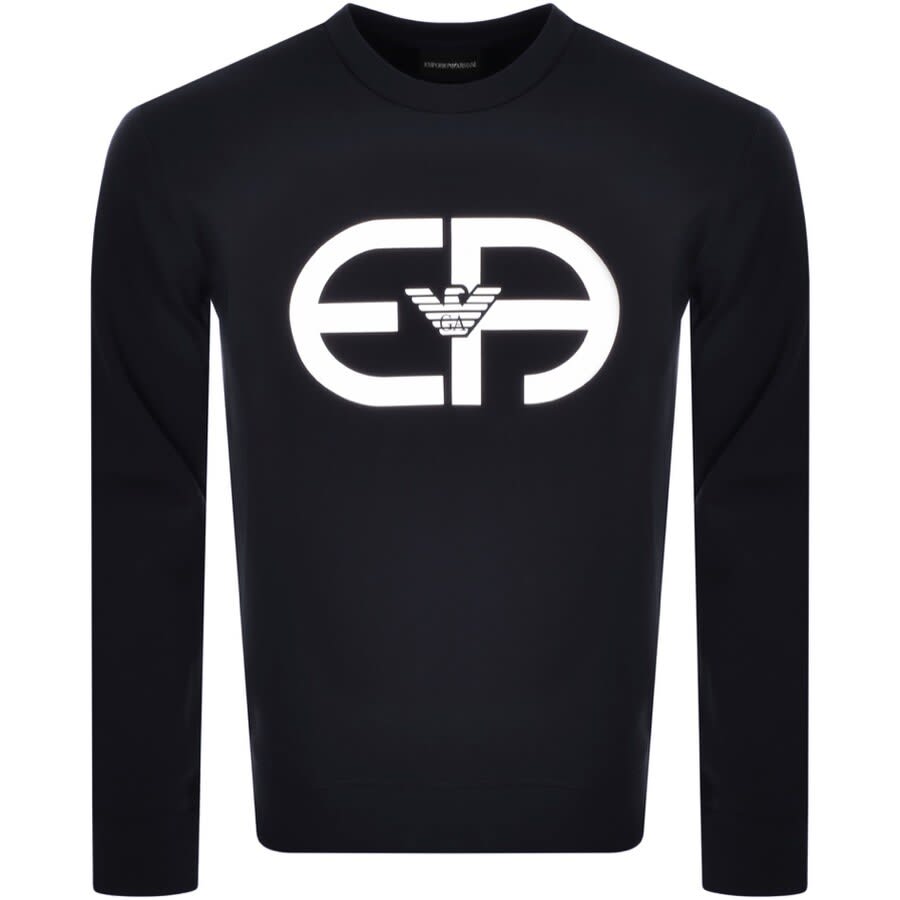 Alternative Image for ProductEmporio Armani Crew Neck Logo Sweatshirt Navy1