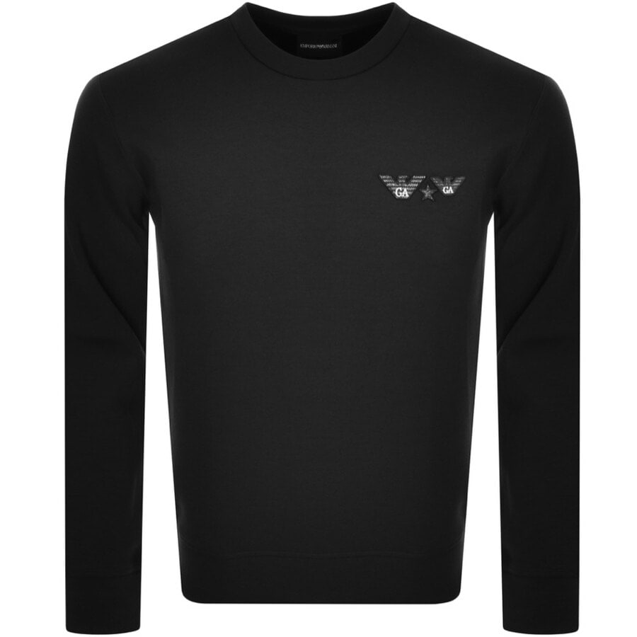 Alternative Image for ProductEmporio Armani Crew Neck Logo Sweatshirt Black1