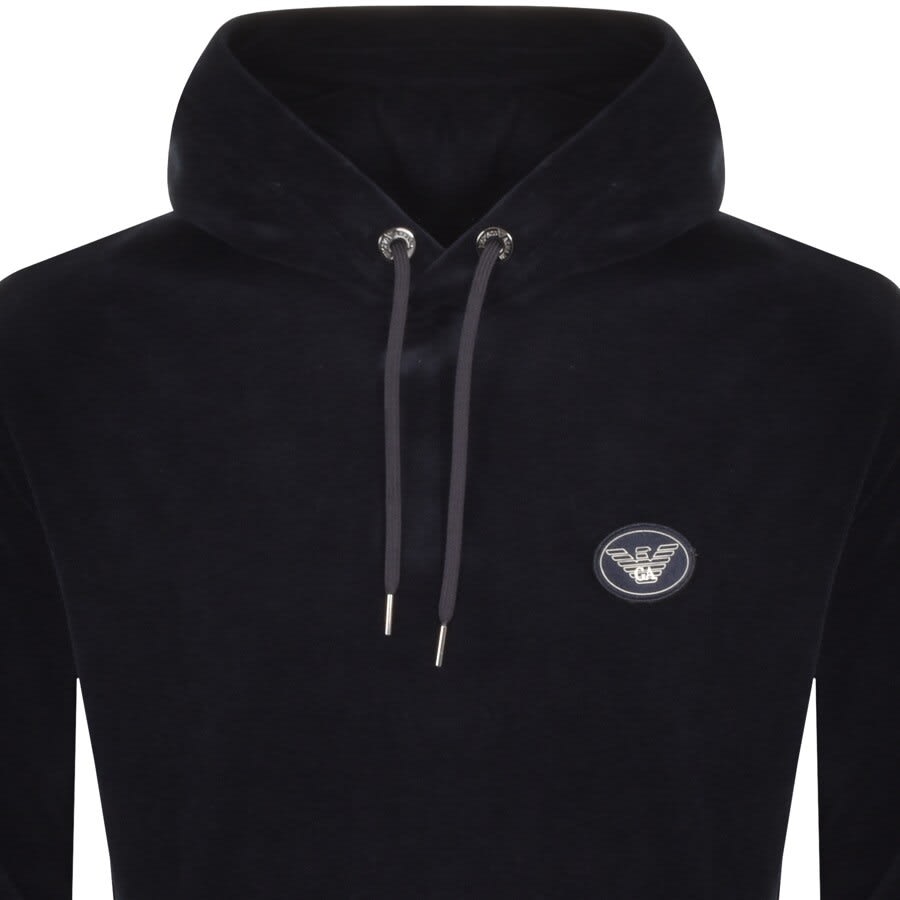 Alternative Image for ProductEmporio Armani Velour Hoodie Navy2