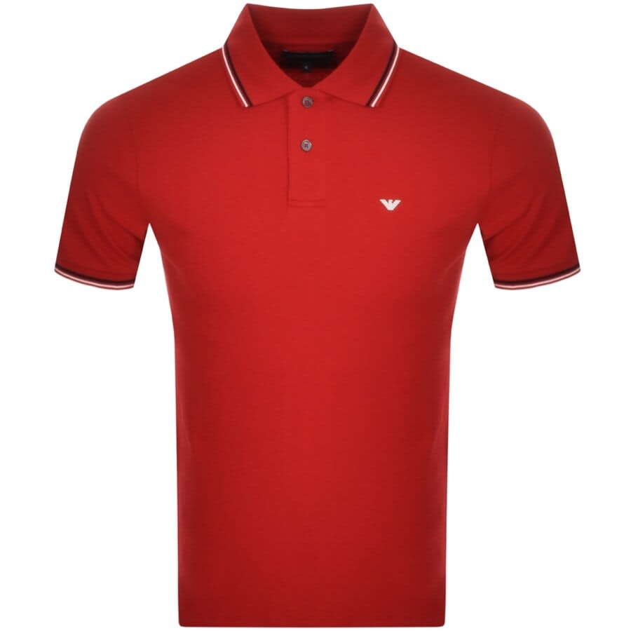 Alternative Image for ProductEmporio Armani Short Sleeved Polo T Shirt Red1
