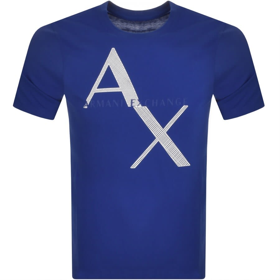 Alternative Image for ProductArmani Exchange Crew Neck Logo T Shirt Blue1