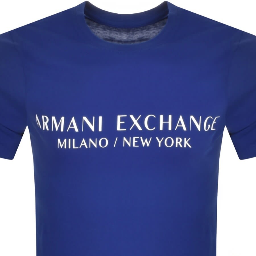 Alternative Image for ProductArmani Exchange Crew Neck Logo T Shirt Blue2
