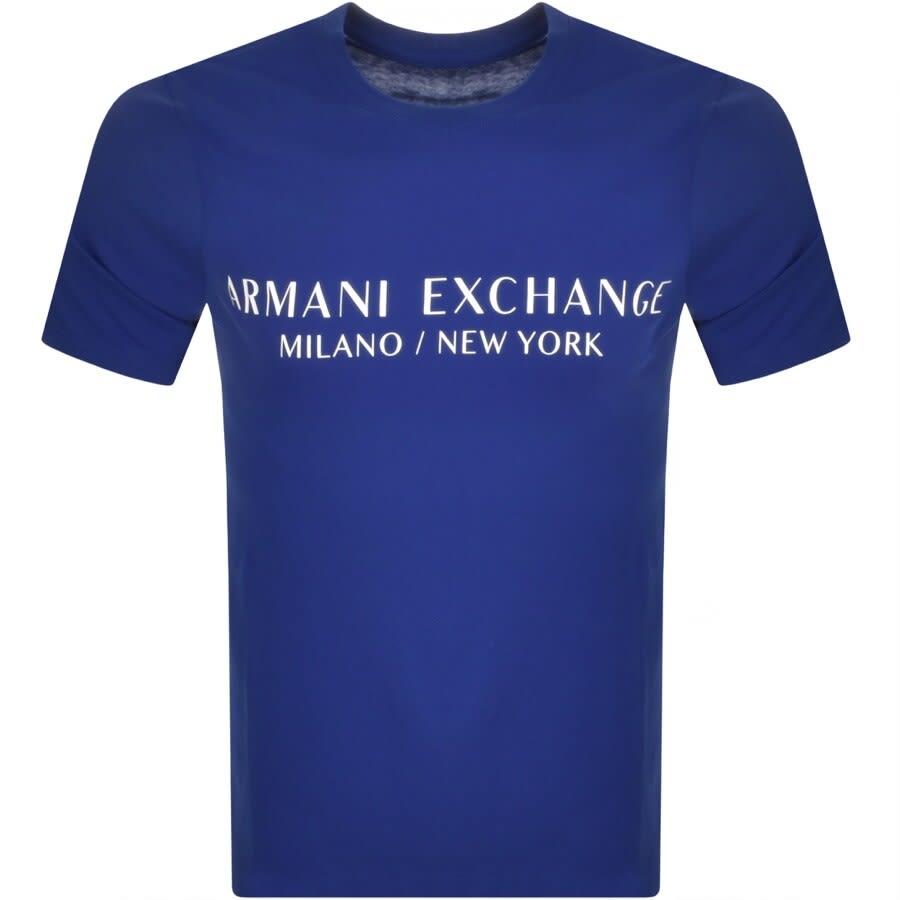 Alternative Image for ProductArmani Exchange Crew Neck Logo T Shirt Blue1