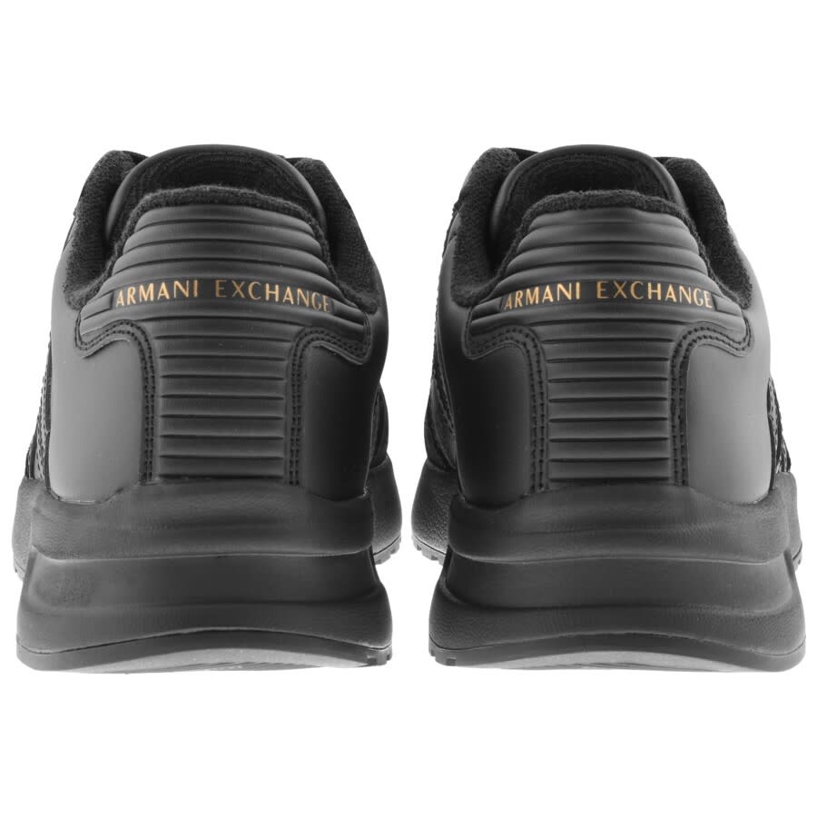 Alternative Image for ProductArmani Exchange Logo Trainers Black2
