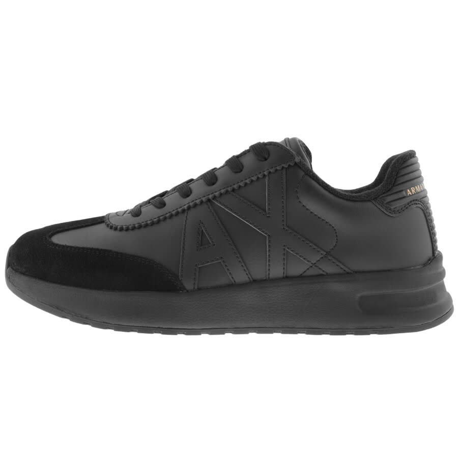 Alternative Image for ProductArmani Exchange Logo Trainers Black1