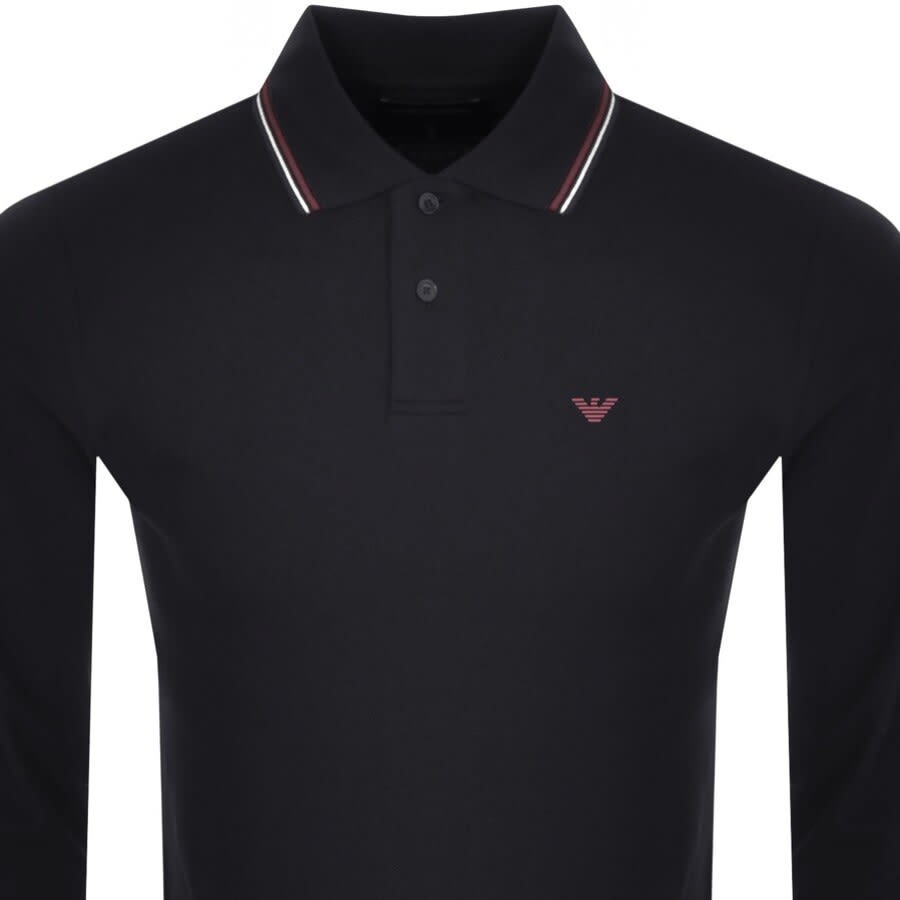 Alternative Image for ProductEmporio Armani Long Sleeved Polo T Shirt Navy2