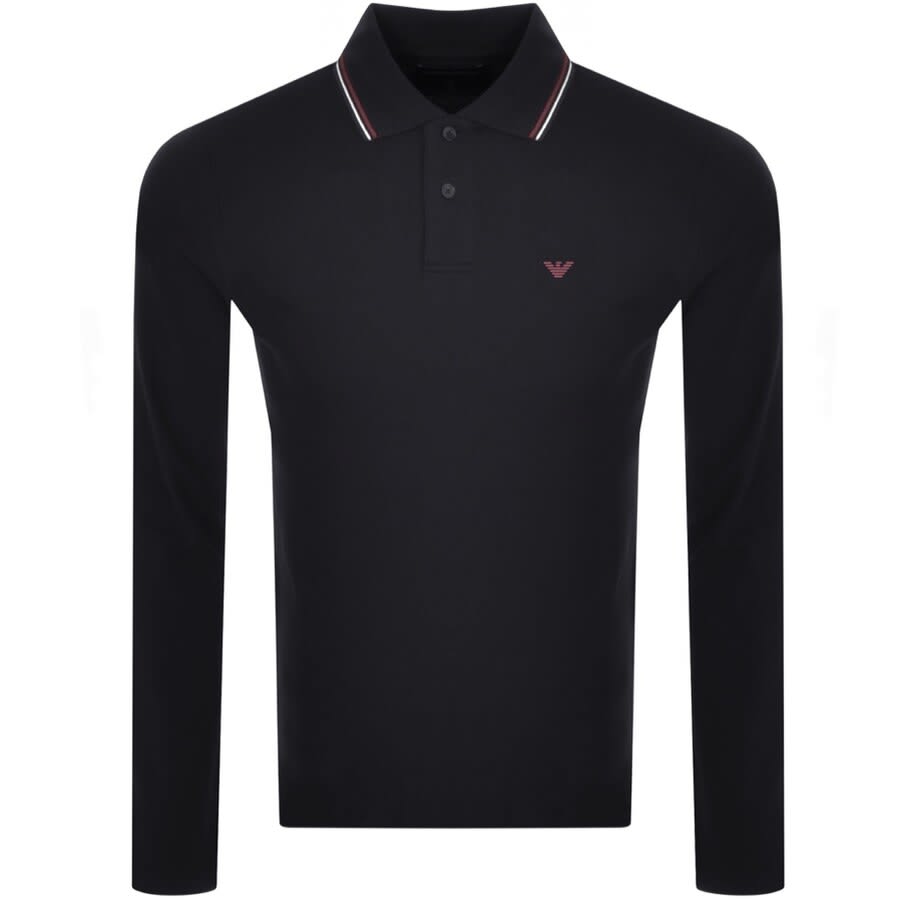 Alternative Image for ProductEmporio Armani Long Sleeved Polo T Shirt Navy1