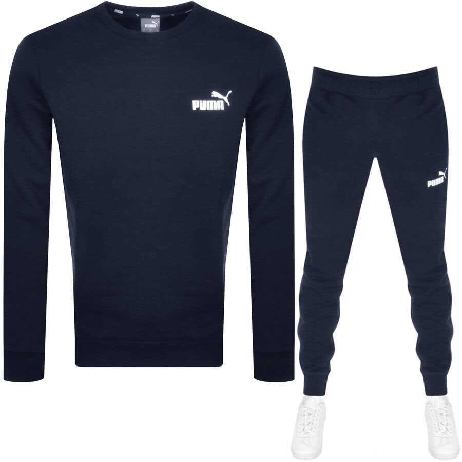 Alternative Image for ProductPuma Logo Crew Neck Tracksuit Navy1